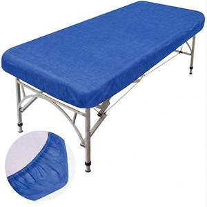 Disposable Fitted Sheets with Elastic, Waterproof Oilproof  Disposable Massage Bed Sheets Covers for Spa Beauty Salon (Blue) 73" x 31"