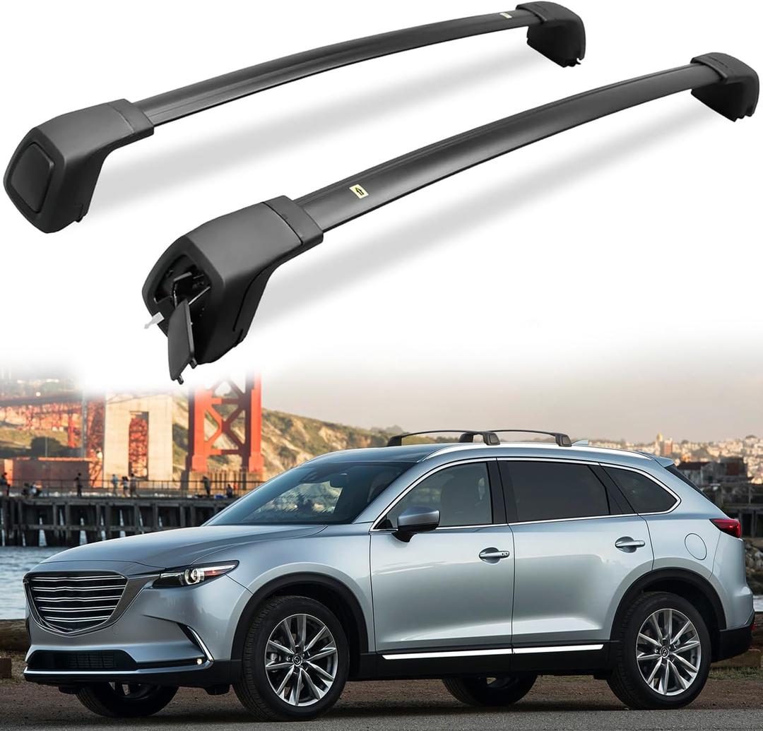 Upgraded Crossbars Fit for Mazda CX9 2016-2023 Aluminum Roof Rack Cross Bars Cargo Carrier for Kayak Bike Canoe Ski Snowboard Accessories