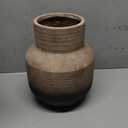 Large Rustic Ceramic vase Farmhouse Vintage Pottery for Shelf Decor Room Decor,Brown Ombre Terracotta Vase,11'' Round Decorative Vases Home Decor Living Room (11inch)