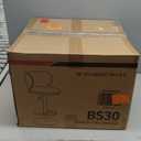 AULIFE Stainless Steel Bar Stools,Grade Modern Leather Bar Chair with Backrest,Swivel Adjustable Height for Kitchen Counter and Dining Room (Black Leather-1pc)