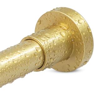 YNL Gold Shower Curtain Rod 32-80 Inch(2.7-6.6ft), Non Slip, Never Rust, No Drill Stainless Steel Spring Tension Shower Rod, Adjustable Tension Rod for Bathroom