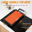 Premium Carbon Steel Griddle, Large Non-Toxic Stovetop Flat Top Pan for Gas, Electric Range, Induction, Grill & Campfire, Pre-seasoned Nitride Coating, Oven Safe to 1200F, with Heat-insulating Gloves