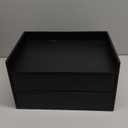 Wisuce Bamboo Desk Organizer - Mini Bamboo Desk Drawer Tabletop Cosmetic Storage Organization for Office or Home Black with Shelf, Black