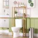 AmazerBath Bamboo Over The Toilet Storage Shelf, 2-Tier Over Toilet Organizer Rack, Freestanding Above Toilet Shelf for Bathroom, Laundry, Space Saver, Natural Color