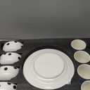 16-Piece Black and White Polka Dot Porcelain Dinnerware Set for 4  Includes Plates, Bowls & Mugs, Dishwasher & Microwave Safe, Ideal for Home Dining & Gifts