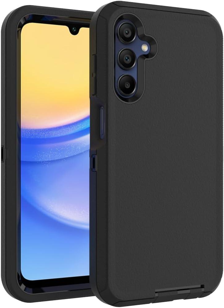 Case for Galaxy A15, Heavy-Duty Tough Rugged Shockproof Drop Protective Cover Cases for Samsung Galaxy A15, Black