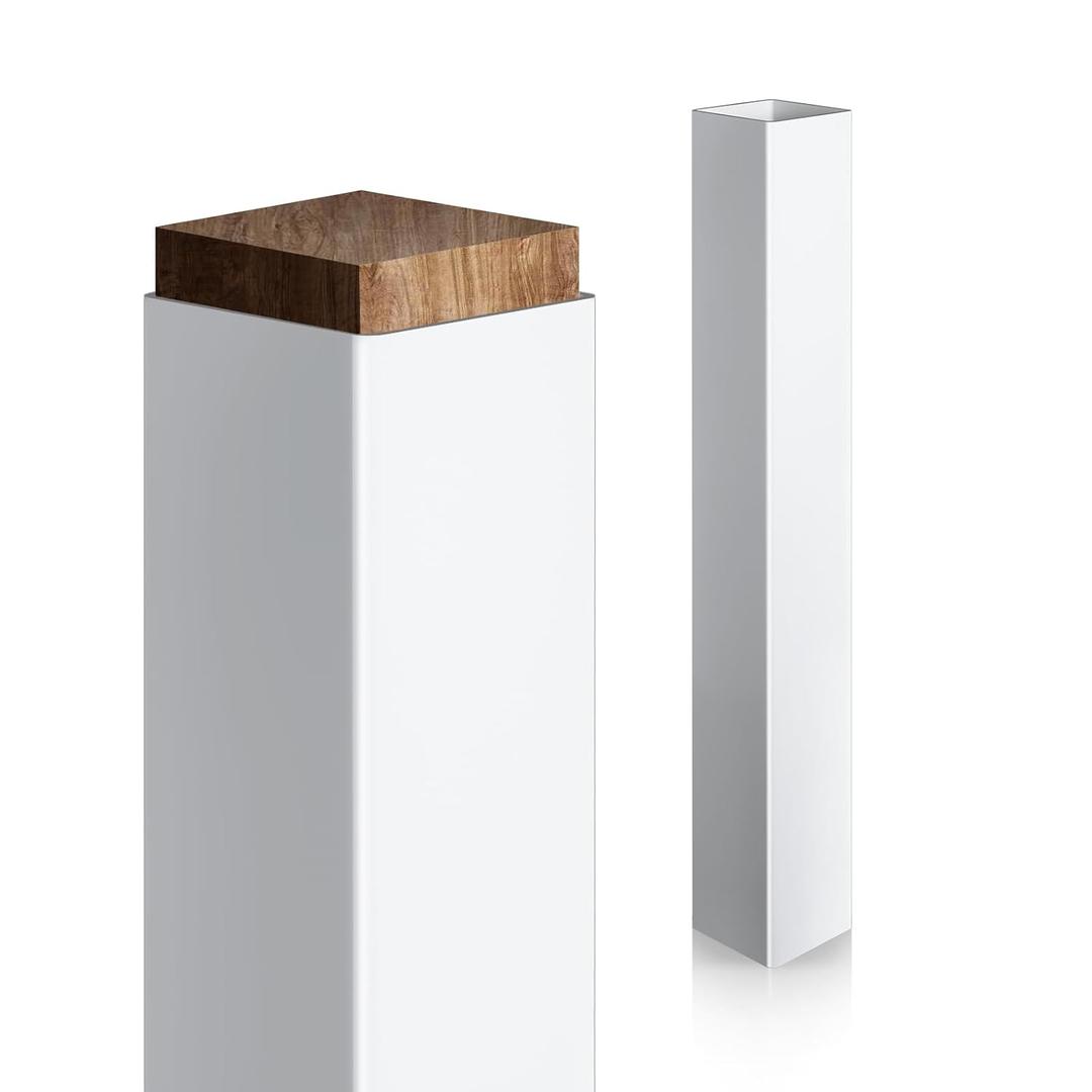 Thyle 1 Pcs 6 x 6 x 48 Inches Post Sleeve Vinyl Post Wrap Cover White Column Wraps for Porch Weatherproof Outdoor for Lasting Durability Easy Installation on Patio Decks Porches Mailbox