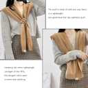 huablo Women's Fashion Knitted Shawl - Khaki Sweater Shawl for Air-Conditioned Rooms (Beige), One Size