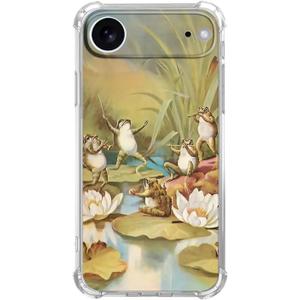 Frog Concert Case for iPhone 17 Air,Cute Frog Musician Set Pattern for Boys Girls,Trendy Cool Soft TPU Bumper Cover for iPhone 17 Air