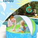 Hikiddy Foldable Kiddie Pool with Canopy: 31.5in/ 47in /63in for Baby Toddler Kids Family - Summer Water Play Pool with Shade - Portable for Outdoor Backyard Beach (Blue-Green, 47in)