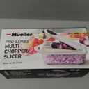 Mueller Pro-Series All-in-One, 12 Blade Mandoline Slicer for Kitchen, Food Chopper, Vegetable Slicer and Spiralizer, Cutter, Dicer, Grater, Kitchen Gadgets Sets with Container, White Sand/Gray