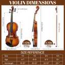Kmise Violin 4/4 Full Set, High Density Ebony Violins, Glossy Acoustic Fiddle for Adults, Beginners, Students with Violin Case, Rosin, Strings, Bow, Shoulder Rest, Beginner's Guide (Ebony, 4/4)