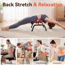 Mini Inversion Table, Spinal Decompression Table with Rollers, Back Stretching Table for Home Gym, 297 LBS Capacity & Easy to Store Back Stretcher Table