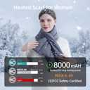 Heated Scarf for Women Rechargeable Heated Shawl with 8000 mAh Battery 3 Heating Levels Neck Warmer for Winter (One Size, Black)
