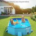 Peteast Foldable Dog Pool - Extra Large 71" x 39" x 12" Hard Plastic Portable Pet Bath Tub with Non-Slip & Reinforced Stability, Collapsible Design for Indoor Outdoor Backyard Use (Blue)