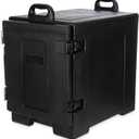Carlisle FoodService Products Insulated Food Pan Carrier and Warmer, Front-Loading with Handles, Holds 5 Full or 10 Half 2.5" Pans (Sold Separately) with Rugged PE Shell and PU Insulation, Black