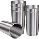 Ruisita 6 Pack 20 oz Stainless Steel Cups Metal Shatterproof Stackable Pint Drinking Cups for Adults or Kids (20 oz/600 ml)