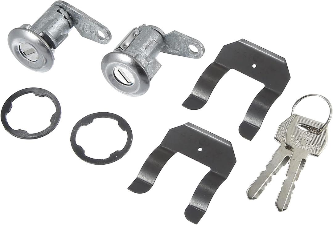 X AUTOHAUX 1Set DL15500 Car Door Lock Cylinder W/Keys for Ford F250 F350 1967-1979