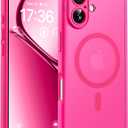 TOCOL for iPhone 17 Case, Full Camera Protection, Built-in Magnetic Ring, Compatible with Magsafe Charger, Drop Protection, Translucent Matte Phone Case for iPhone 17 6.3 inch (Hot Pink)