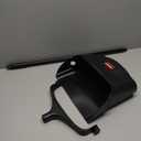Rubbermaid Commercial Products Dustpan with Long Handle Plastic Black Compatible with Any Broom for Lobby/Restaurant/Office/Home/Dog Pooper Scooper 12.50" Wide
