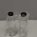 JUVITUS 12 Oz Professional Clear Glass Thick Wall Sauce Bottle With Drip Resistant Flip Top Cap (2 Pack) For BBQ Sauce, Salad Dressings, More