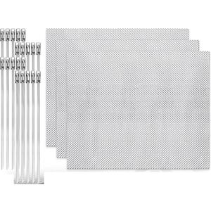 3 Pack Exhaust Heat Shield Automotive, Embossed Aluminum Heat Shield Kit with 20PCS Cable Metal Ties for Car Muffler Exhaust Wrap Heat Pipe High Temp Thermal Barrier (3Pcs 13 * 16)