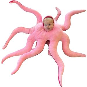 Baby Halloween Octopus Costume Wearable Large Jumbo Octopus Stuffed Animal Giant Octopus Plush Toy Kawaii Birthday Party Gifts for Kids Girls Boys (Pink)
