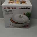 Mueller Cast Iron Dutch Oven Pot with Lid, 6 Quart Enameled, Dual Handles, Stainless Steel Knob, Stew & Induction Pot - For Braising, Roasting, Baking, Cast Iron Bread Pan with Lid, White