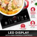 Mueller RapidTherm Portable Induction Cooktop,1800W Single Burner Hot Plate with 8 Power Levels, 8 Temperature Settings, 4 Presets, 4-Hour Timer, Auto Shut-Off & Child Lock for RV, Dorm, Small Kitchen