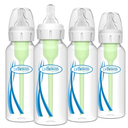 Dr. Brown's AntiColic Options+ Narrow Glass Baby Bottle with Level 1 Slow Flow Nipple, BPAFree, 8 oz/250 mL, 0m+, 4Pack 