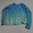 Deerose Womens Gradient Rash Guard UPF 50+ Swim Shirts Surfing Top with Thumb Hole (Medium, Aqua)