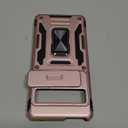 DEERLAMN Case for Google Pixel 7 Pro with Slide Camera Cover,[Full Camera Protection] [Magnetic Rotated Kickstand] Military Grade Shockproof Heavy Duty Protective Cover-Rose Gold