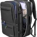 BALEINE Travel Backpack for Women Men, Large Sturdy Carry On Laptop Backpack Gifts for Business, Casual, Weekender, Hiking (XL, Black)