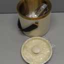 3L beige white Double Wall Insulated Stainless Steel Ice Bucket with scoop for Cocktail Bar,Metal Ice Bucket for freezer with Lid for parties.ice Container to Keep Ice Colder,bar cart accessories (3.0 Liters)