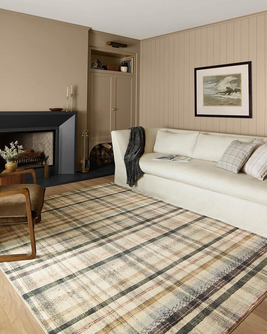 Loloi Chris Loves Julia Humphrey Collection HUM-02 Ivory/Multi 7'-3'' x 9'-3'' .38" Pile Height, Area Rug feat. CloudPile