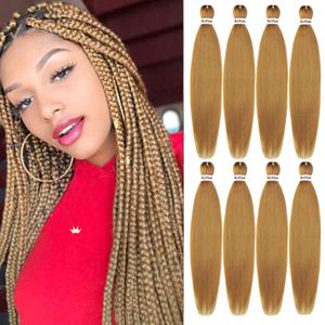 Liang Dian Pre Stretched Braiding Hair 30 Inch 8 Packs Hot Water Setting Professional Soft Yaki Texture Synthetic Hair Extensions (30 Inch (Pack of 8), #27)