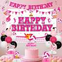 Volleyball Birthday Party Decor Girls Volleyball Happy Birthday Backdrop Banner Hanging Swirls Ball Game Honeycomb Centerpieces Pink Sports Lover Cake Toppers Sports Table Decor for Girls