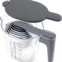 Recogwood Measuring Cups and Spoons set 10 Pieces, Stackable Measuring Cup with Lid, Kitchen Cooking Baking Measuring Spoons Set for Liquid and Dry, BPA Free, Dishwasher Safe