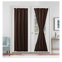 Hiasan French Door Curtains Privacy, Rod Pocket Semi Sheer Front Curtain for Door Window, 1 Panel (Chocolate, W 24 inch x L 72 inch) Purple