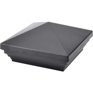 Myard Screw-Free Universal Fence Pyramid Top Cap fits Post 4 x 4 Inches (Actual Post Size 3.5 x 3.5) Porch, Handrail, Railing, Fence (Qty 1, Black)