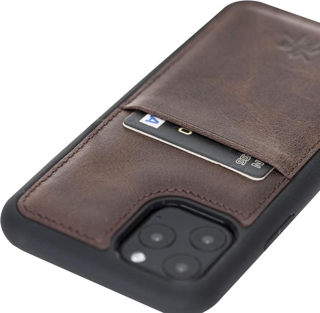 Venito Capri Leather Wallet Case Compatible with iPhone 11 Pro (5,8 inch)  Extra Secure with RFID Blocking & Padded Back Cover - Coffee Brown