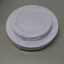 FLOWERCAT 60PCS White Plastic Plates - Heavy Duty White Disposable Plates for Birthday Party/Wedding -serve for 30 guests Include 30PCS 10.25" Dinner Plates & 30PCS 7.5" Dessert Plates for Party