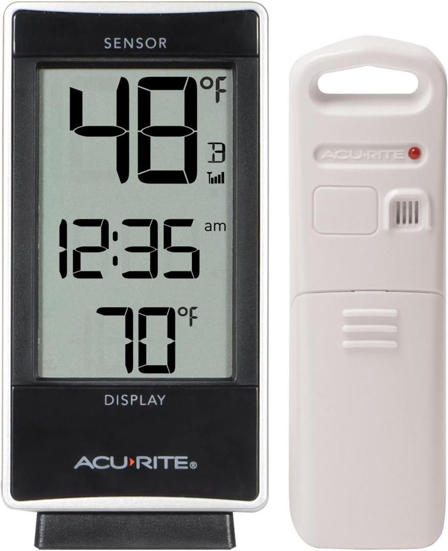 AcuRite 02059M Digital Thermometer with Indoor and Outdoor Temperature,White (Dual-Sensor Thermometer)