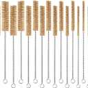 16pcs Brass Wire Brush Tube Cleaning Brush 12" Round Brushes Kit | Long Bore Brush Metal Bristle Cleaning for Pipe, Tube, Auto Parts, Engine 2 Set for (6mm/8mm/12mm/15mm/18mm/20mm/22mm/25mm)