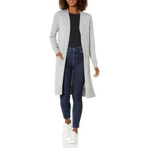 Amazon Essentials Women's Lightweight Longer Length Open-Front Long-Sleeve Cardigan Sweater, L