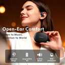 Open Ear Earbuds, 50H Open Ear Headphones Bluetooth 5.4, IPX6 Open Ear buds Wireless with Adjustable Ear hook, Hi-res Stereo, AI Clear Call, Lightweight, Wireless Over Earbud for Workout, Gym, Running