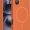 Miracase Compatible with iPhone 16 Case, [Soft Anti-Scratch Microfiber Lining], Compatible with MagSafe, Liquid Silicone Case Shockproof Drop Protection Phone Case for 16,Orange