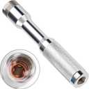 Large Bore Lock-On Air Chuck with 1/4 NPT Female Thread (No Valve Core), Straight Long-Reach for Tires with Large Bore and Super Large Bore Valves