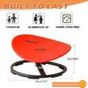 Sensory Spinning Chair for Kids, Autistic Childs Swivel Chair, Sit and Spin Toy, Training Body Coordination, Metal Base Non-Slip Indoor and Outdoor Activity Spins Toys (Round-RED)