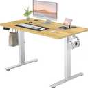 SMUG Standing Desk, Adjustable Height Electric Sit Stand Up Down Computer Table, 48x24 Inch Ergonomic Rising Modern Lift Motorized Gaming Desktop Workstation for Work Home Office, Natural
